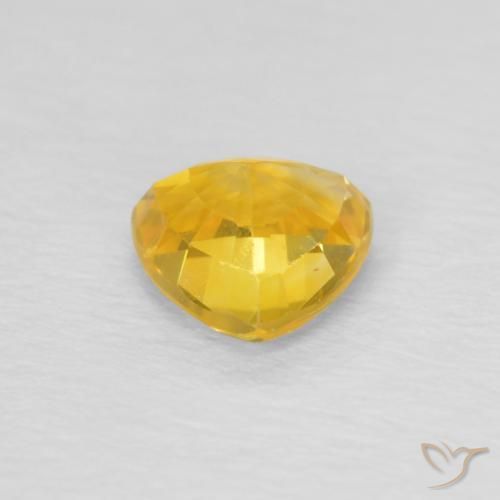 Zaffiro Arancio dorato naturale da 0.80 ct, Taglio trillion, VVS-VS