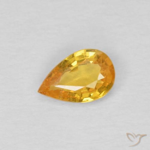 0.39ct Naturale Dorato scuro Zaffiro, Forma a pera, VS