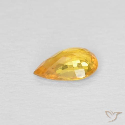 Zaffiro Dorato scuro naturale da 0.39 ct, Forma a pera, VS