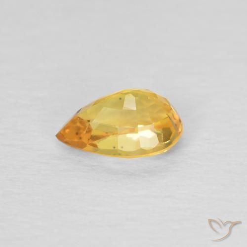 Zaffiro Arancio Dorato Profondo naturale da 0.54 ct, Forma a pera, VVS