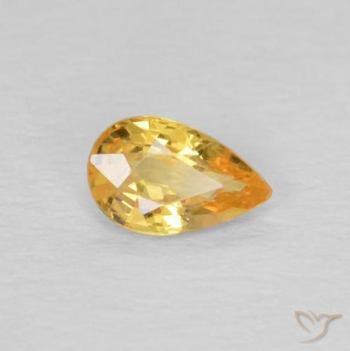 Zaffiro Arancio Dorato Profondo naturale da 0.43 ct, Forma a pera, VVS-VS