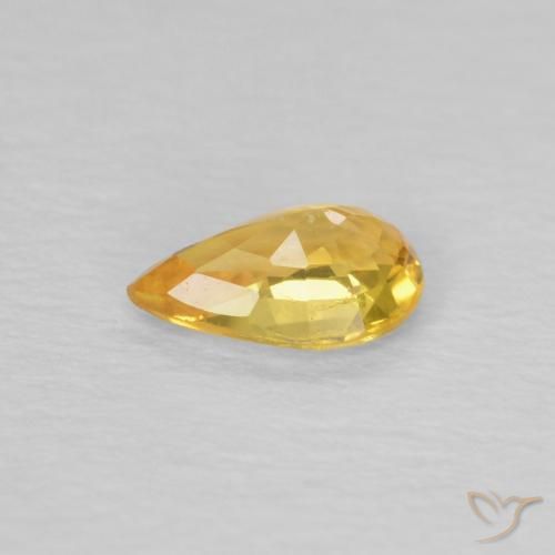 Zaffiro Arancio Dorato Profondo naturale da 0.43 ct, Forma a pera, VVS-VS