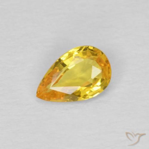 0.42ct Naturale Dorato Zaffiro, Forma a pera, VVS-VS