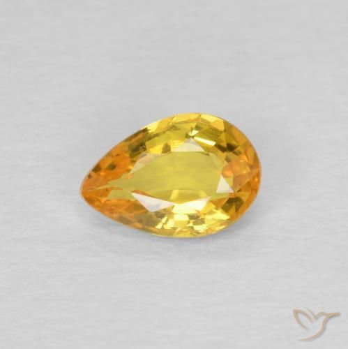 0.48ct Naturale Dorato Zaffiro, Forma a pera, VVS-VS