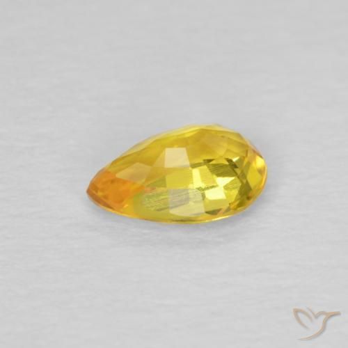 Zaffiro Dorato naturale da 0.48 ct, Forma a pera, VVS-VS