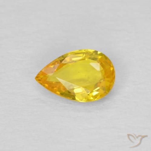 0.46ct Naturale Oro giallastro Zaffiro, Forma a pera, VS