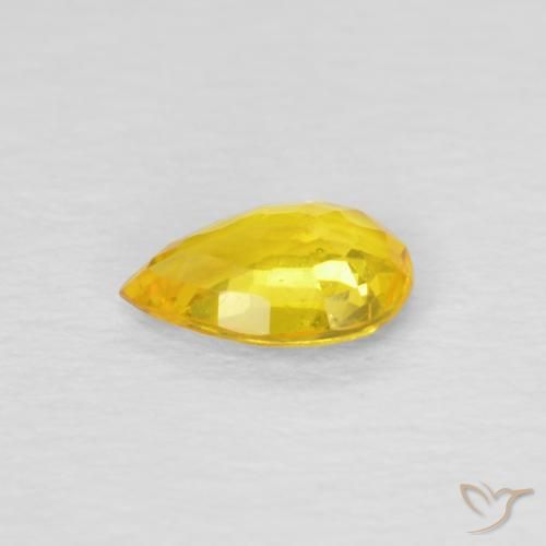 Zaffiro Oro giallastro naturale da 0.46 ct, Forma a pera, VS