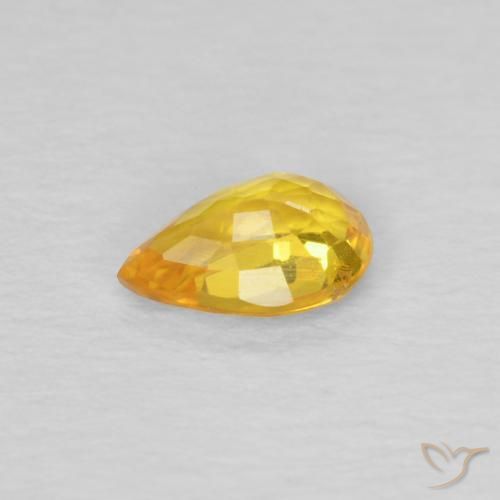 Zaffiro Arancio dorato naturale da 0.45 ct, Forma a pera, VS