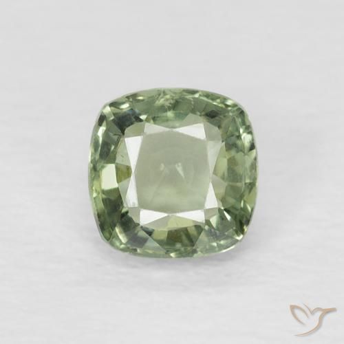 0.56ct Naturale Verde chiaro Zaffiro, Cuscino, VVS