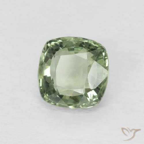Zaffiro Verde chiaro naturale da 0.56 ct, Cuscino, VVS