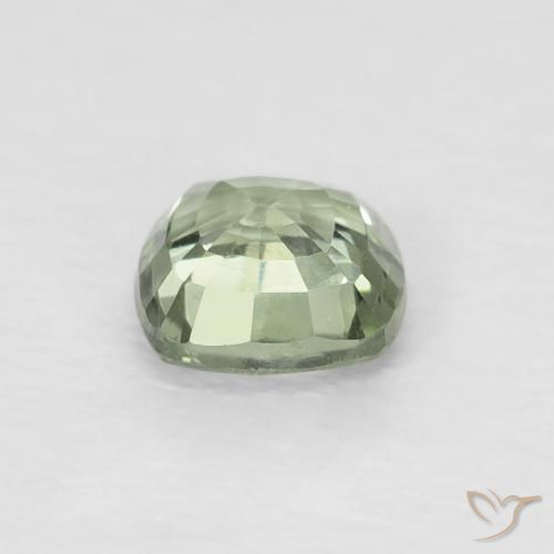 Zaffiro Verde chiaro naturale da 0.56 ct, Cuscino, VVS