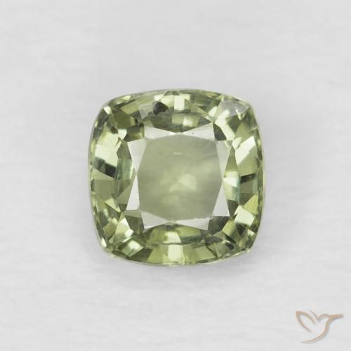 0.65ct Naturale Verde molto chiaro Zaffiro, Cuscino, VVS