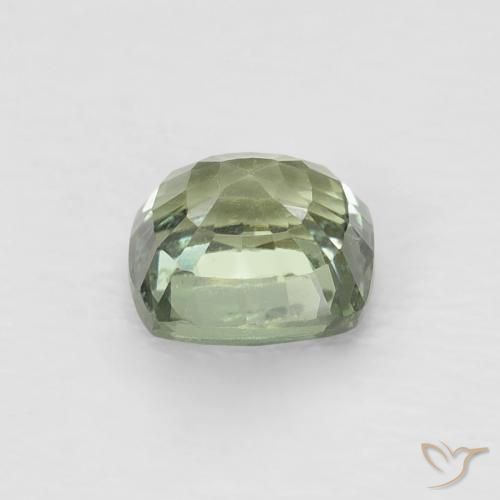 Zaffiro Verde molto chiaro naturale da 0.65 ct, Cuscino, VVS