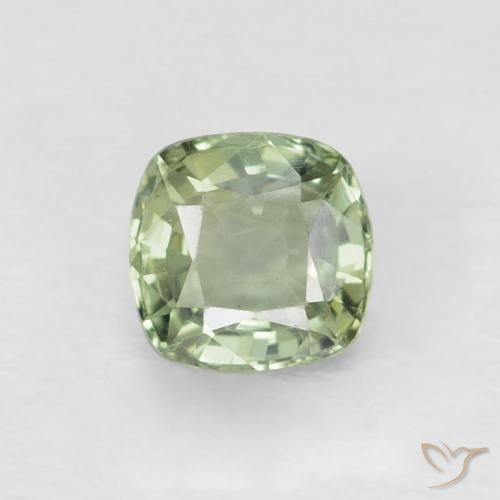 0.52ct Naturale Verde chiaro Zaffiro, Cuscino, VVS
