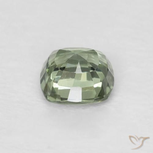 Zaffiro Verde chiaro naturale da 0.52 ct, Cuscino, VVS