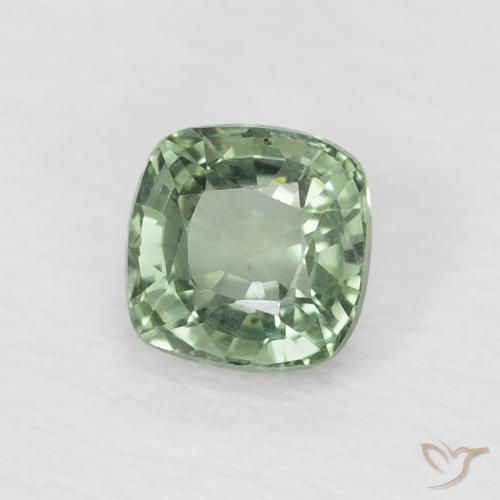 Zaffiro Menta chiara naturale da 0.61 ct, Cuscino, VVS