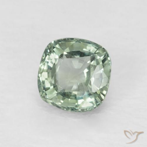 Zaffiro Verde chiaro naturale da 0.66 ct, Cuscino, VVS