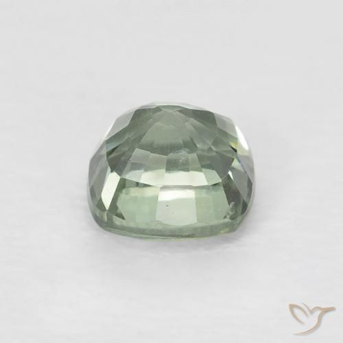 Zaffiro Verde chiaro naturale da 0.66 ct, Cuscino, VVS