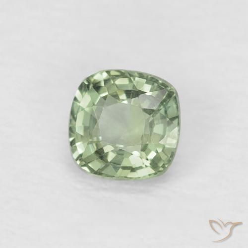 Zaffiro Verde chiaro naturale da 0.46 ct, Cuscino, VVS
