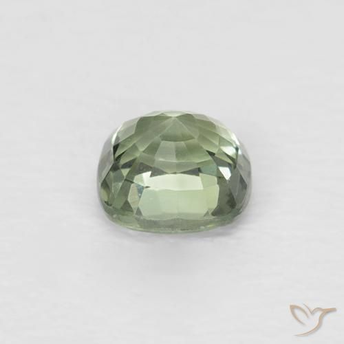 Zaffiro Verde chiaro naturale da 0.46 ct, Cuscino, VVS