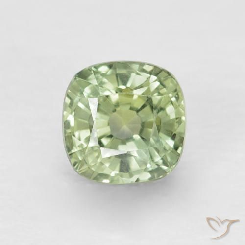 0.88ct Naturale Verde Salvia Chiaro Zaffiro, Cuscino, VVS-VS
