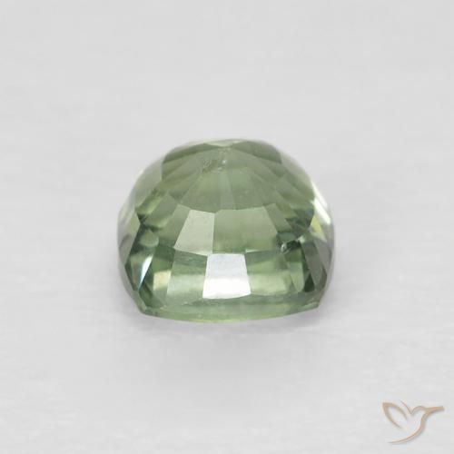 Zaffiro Verde giallastro pallido naturale da 0.69 ct, Cuscino, VVS-VS