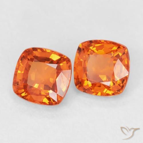 Gemme di Zaffiro Arancia Fuoco naturale da 1.13 ct, Cuscino, VVS-VS