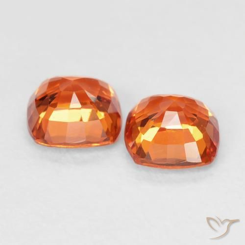 Gemme di Zaffiro Arancia Fuoco naturale da 1.13 ct, Cuscino, VVS-VS