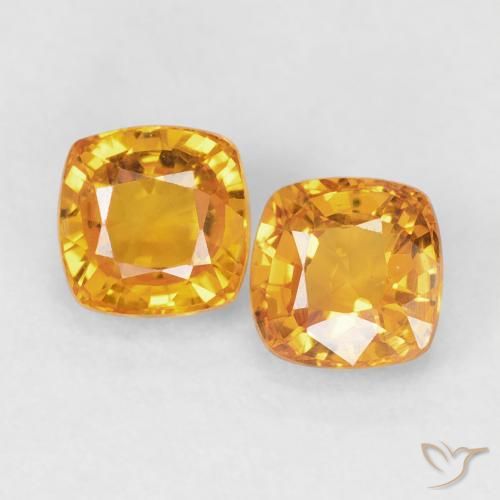 1.33ctw Naturale Arancio-Oro Zaffiro, Cuscino, VVS-VS