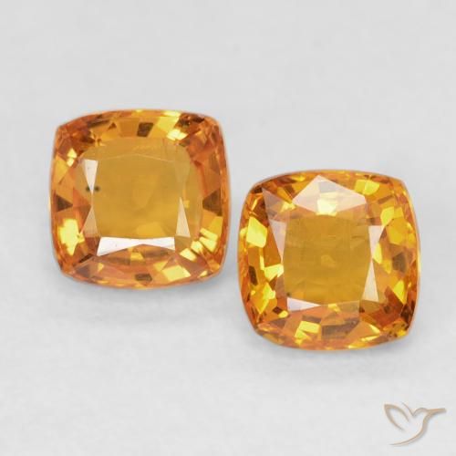 1.23ctw Naturale Arancione brillante Zaffiro, Cuscino, VVS-VS, Photo A