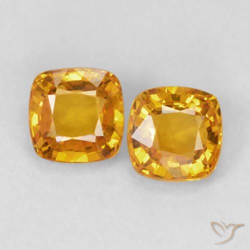 1.28ctw Naturale Arancio-Oro Zaffiro, Cuscino, VVS-VS