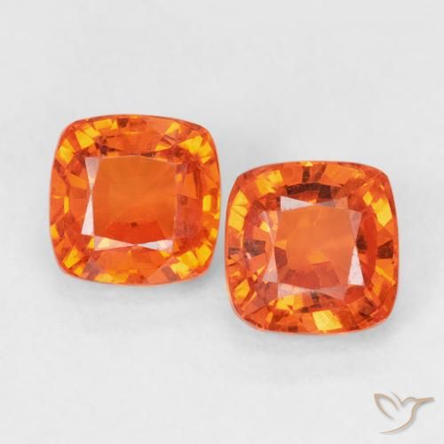 1.54ctw Naturale Arancia Fuoco Zaffiro, Cuscino, VVS-VS