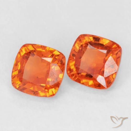 Gemme di Zaffiro Arancia Fuoco naturale da 1.54 ct, Cuscino, VVS-VS