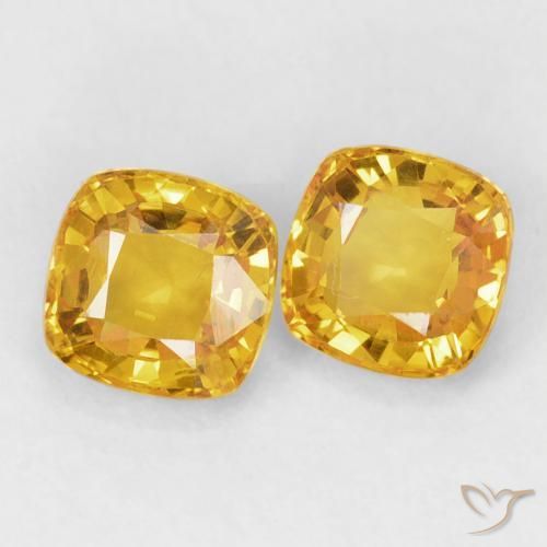 Gemme di Zaffiro Dorato naturale da 1.36 ct, Cuscino, VS