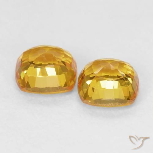 Gemme di Zaffiro Dorato naturale da 1.36 ct, Cuscino, VS