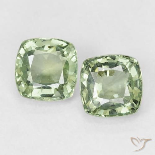 1.39ctw Naturale Verde chiaro Zaffiro, Cuscino, VVS-VS
