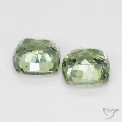 Gemme di Zaffiro Verde chiaro naturale da 1.39 ct, Cuscino, VVS-VS
