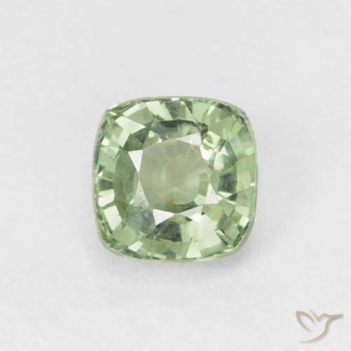 0.63ct Naturale Verde Salvia Chiaro Zaffiro, Cuscino, VS