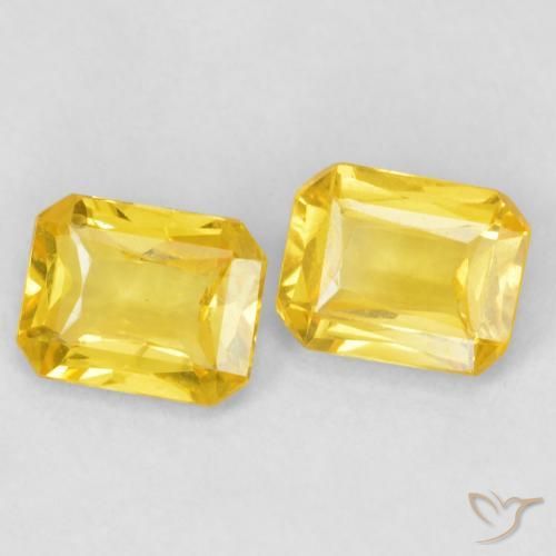Gemme di Zaffiro Dorato medio naturale da 0.95 ct, Ottagonale / Taglio smeraldo, VS