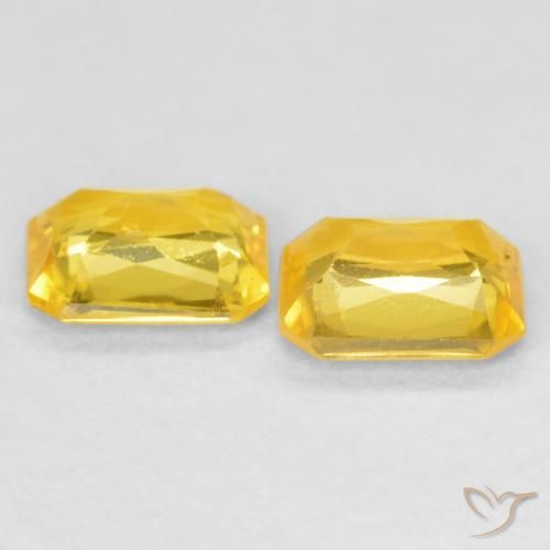 Gemme di Zaffiro Dorato medio naturale da 0.95 ct, Ottagonale / Taglio smeraldo, VS