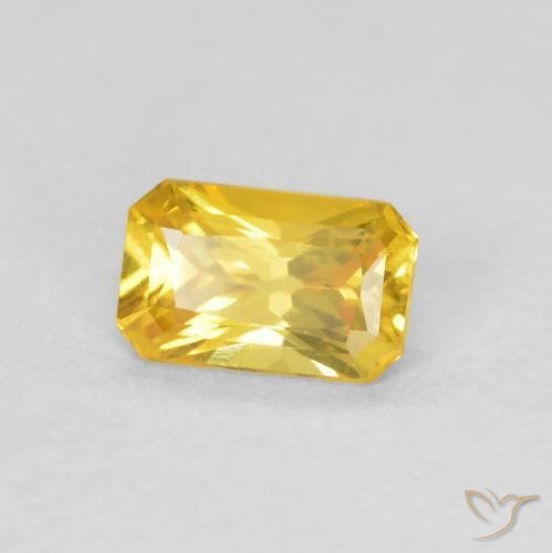 Zaffiro Arancio dorato naturale da 0.38 ct, Ottagonale / Taglio smeraldo, VS