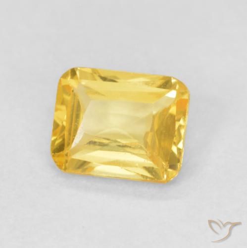 Zaffiro Dorato medio naturale da 0.50 ct, Ottagonale / Taglio smeraldo, VVS-VS