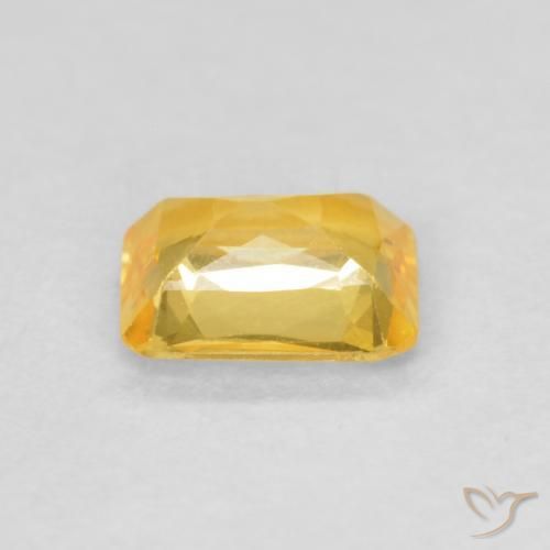 Zaffiro Dorato medio naturale da 0.50 ct, Ottagonale / Taglio smeraldo, VVS-VS
