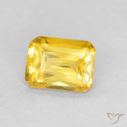Zaffiro Dorato medio naturale da 0.50 ct, Ottagonale / Taglio smeraldo, VVS-VS