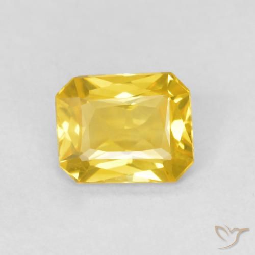 0.46ct Naturale Arancio dorato Zaffiro, Taglio smeraldo, VVS-VS