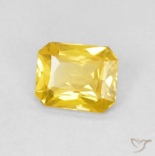 Zaffiro Arancio dorato naturale da 0.46 ct, Ottagonale / Taglio smeraldo, VVS-VS