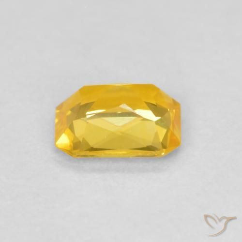 Zaffiro Arancio dorato naturale da 0.46 ct, Ottagonale / Taglio smeraldo, VVS-VS