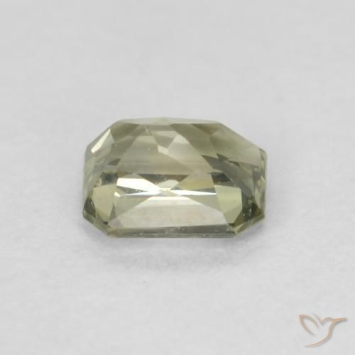 Zaffiro Verde oliva naturale da 0.57 ct, Ottagonale / Taglio smeraldo, VVS-VS
