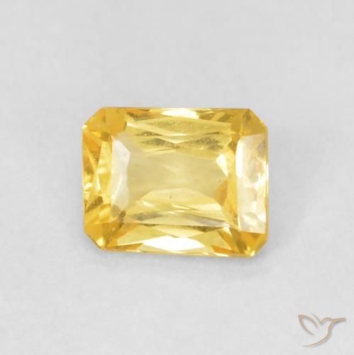 Zaffiro Dorato medio naturale da 0.49 ct, Ottagonale / Taglio smeraldo, VVS-VS