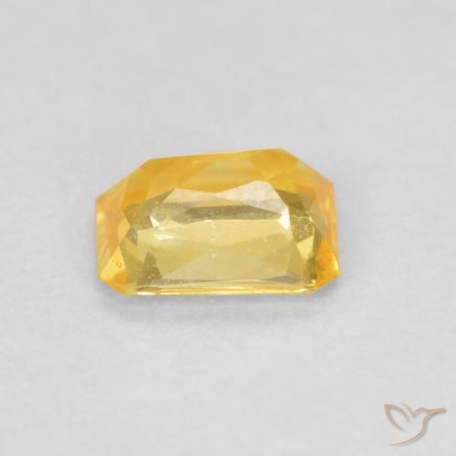 Zaffiro Dorato medio naturale da 0.49 ct, Ottagonale / Taglio smeraldo, VVS-VS
